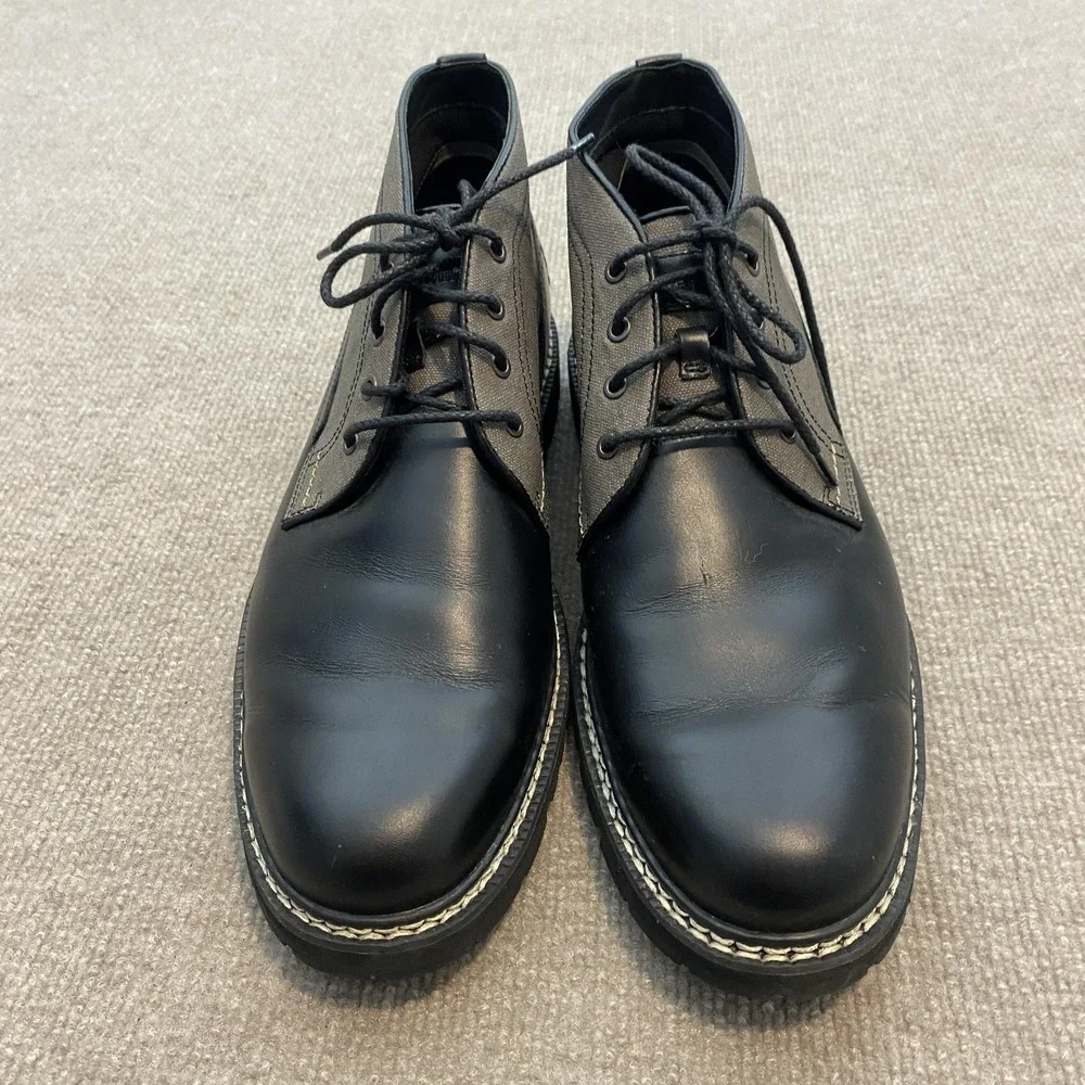 Timberland Boots Mens Size 12 Black Leather Chukka Ankle SensorFlex Casual A17EH